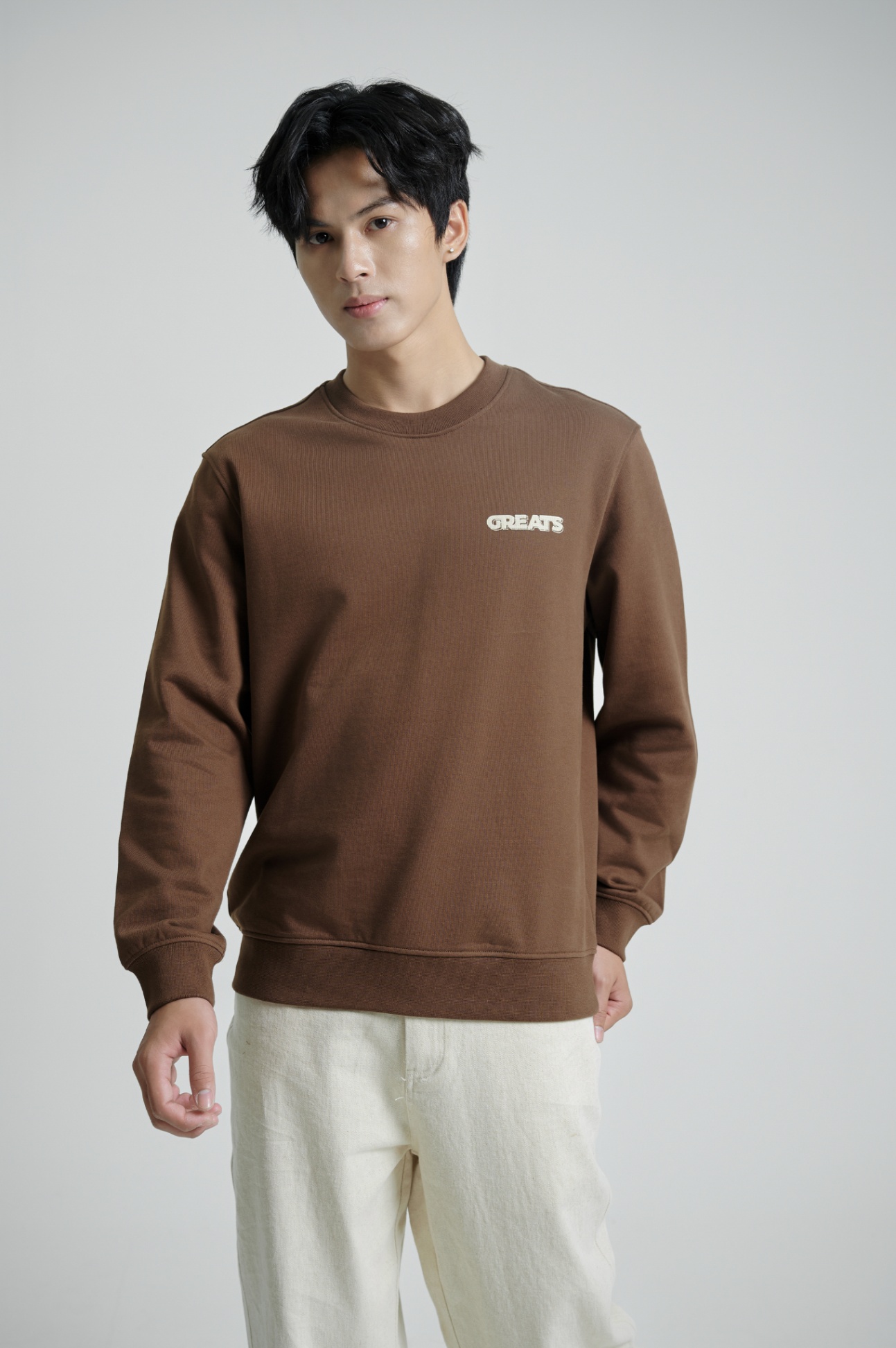 Áo Nỉ Regular Cotton 4140 - Nâu - 2XL