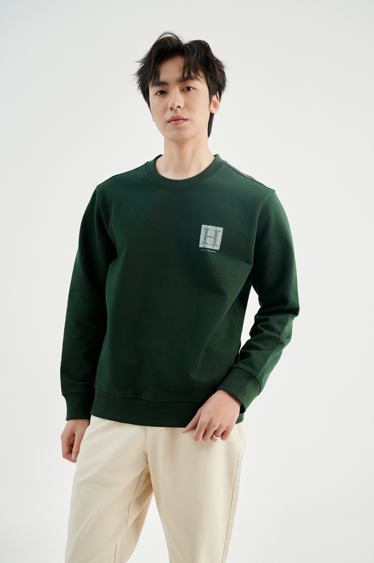 Áo Nỉ Regular Cotton 4107 - Xanh - 2XL