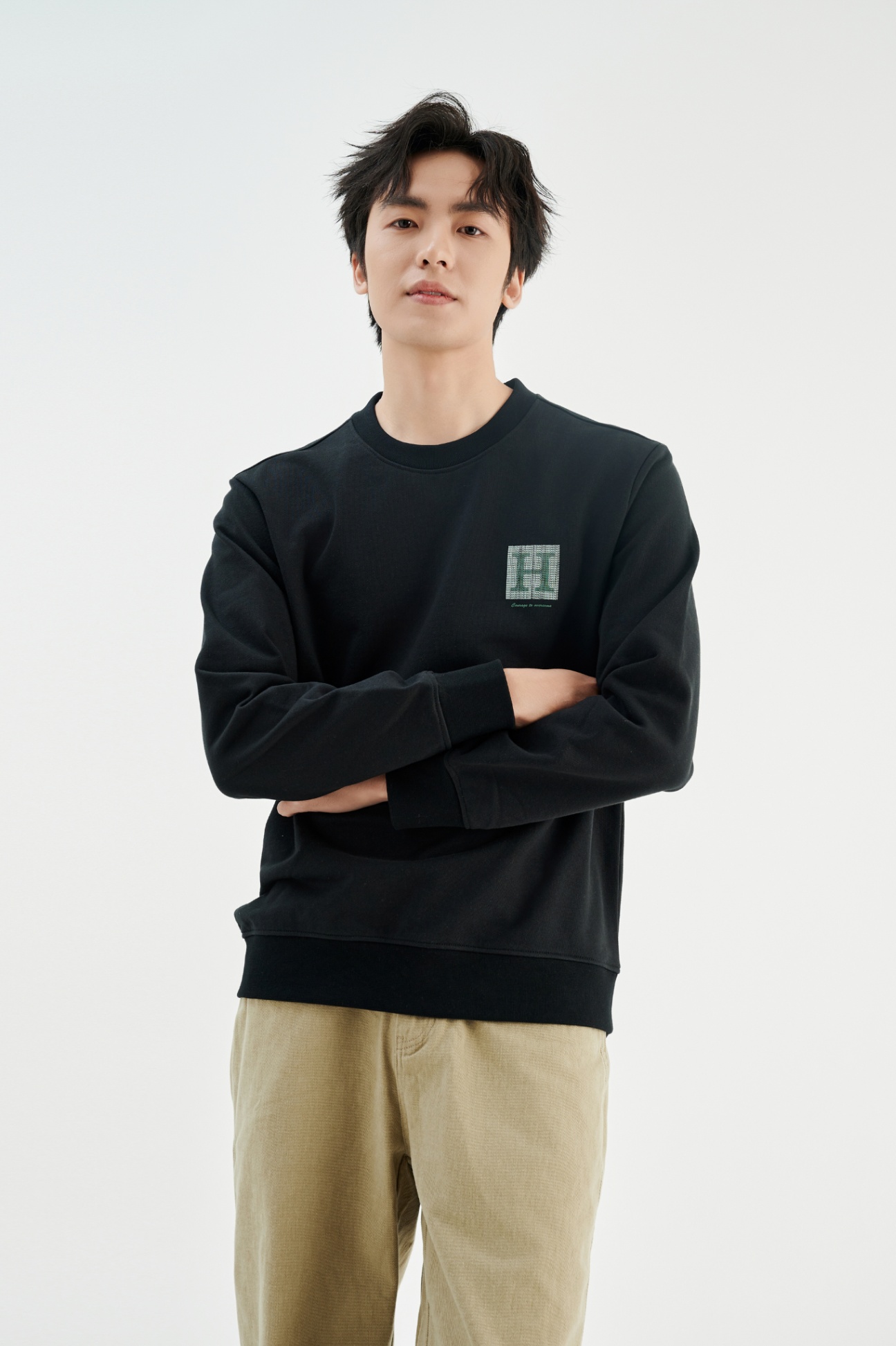 Áo Nỉ Regular Cotton 4107 - Đen - 2XL