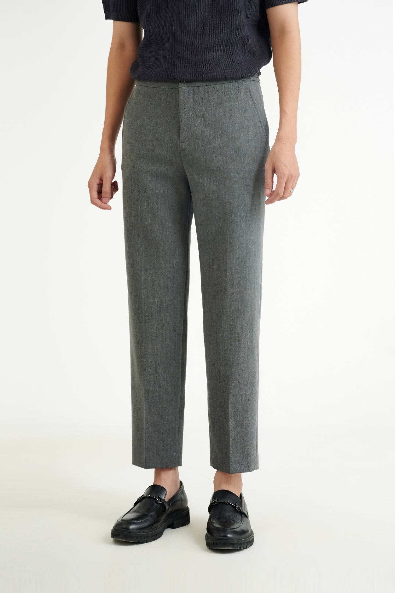 Quần Âu Straight Polyester 7088 - Ghi - 34