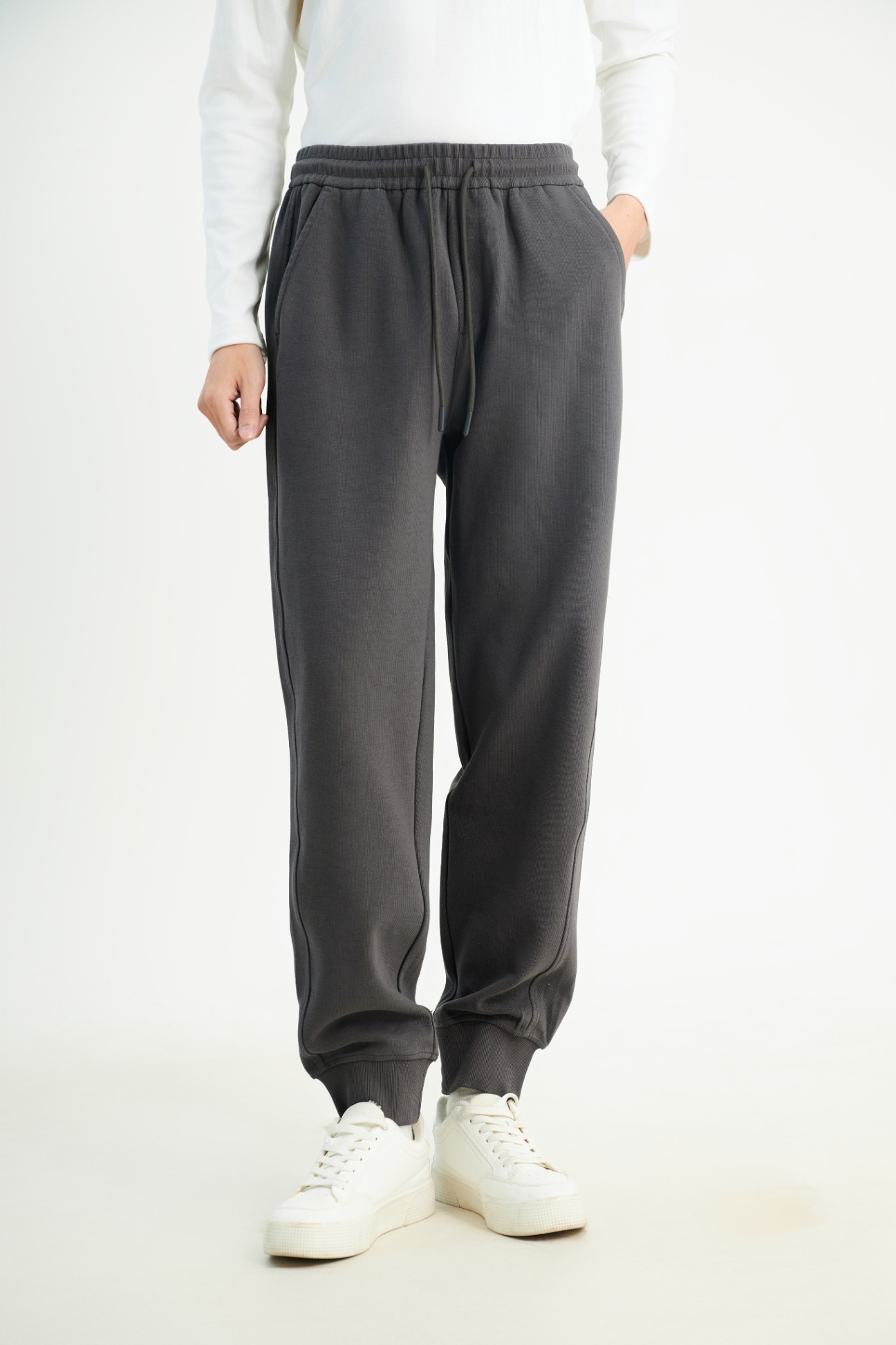 Quần Jogger Nỉ Classic 7527 - Ghi Đậm - 2XL