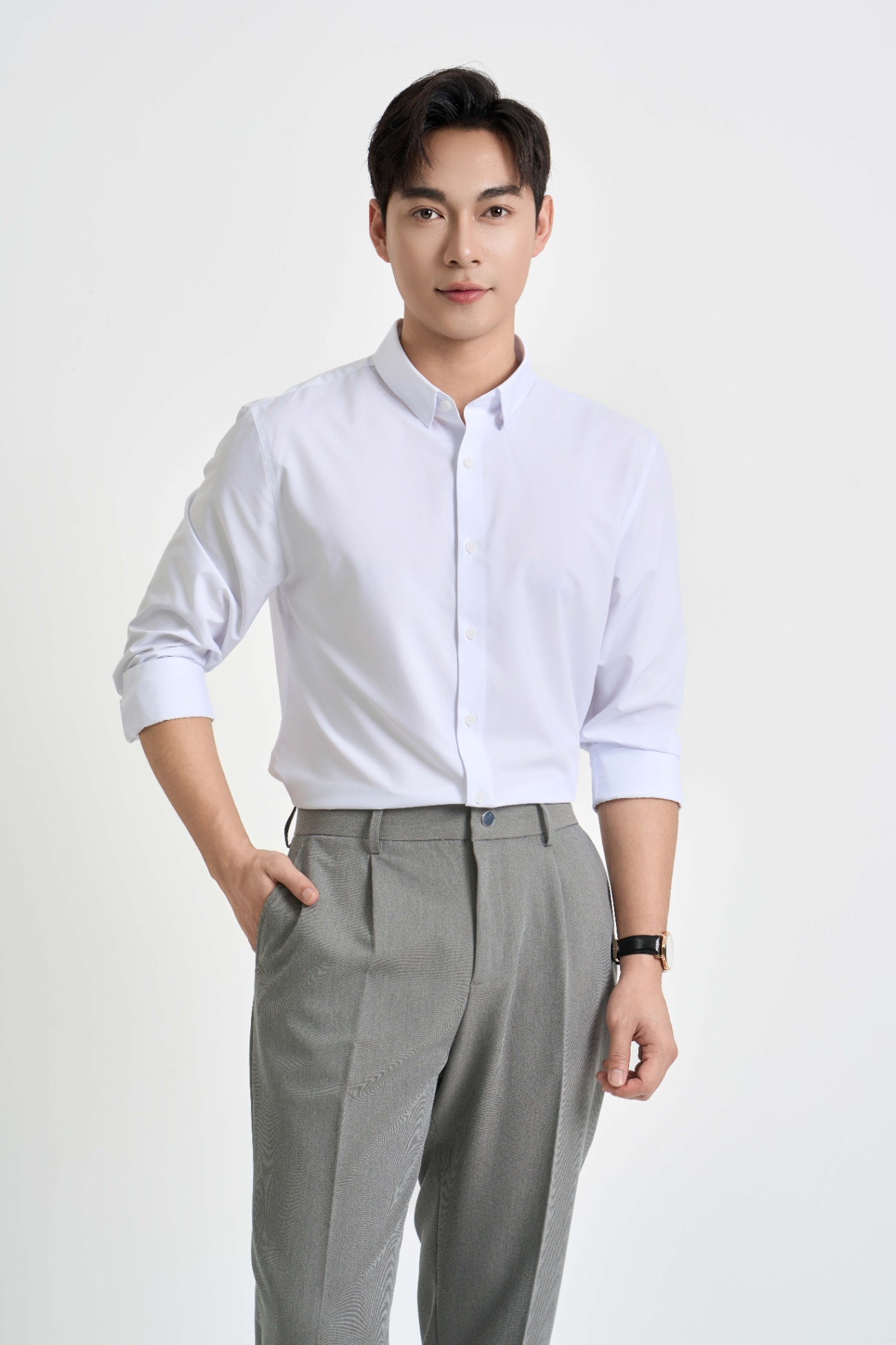 Áo Sơ Mi Cổ Đức Dài Tay Slim 3196
