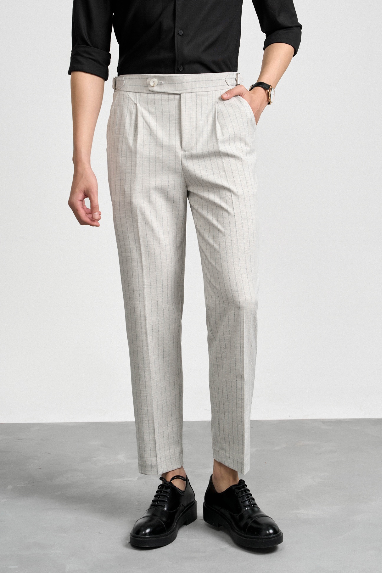 Quần Âu Straight Polyester 7121 - Ghi - 34