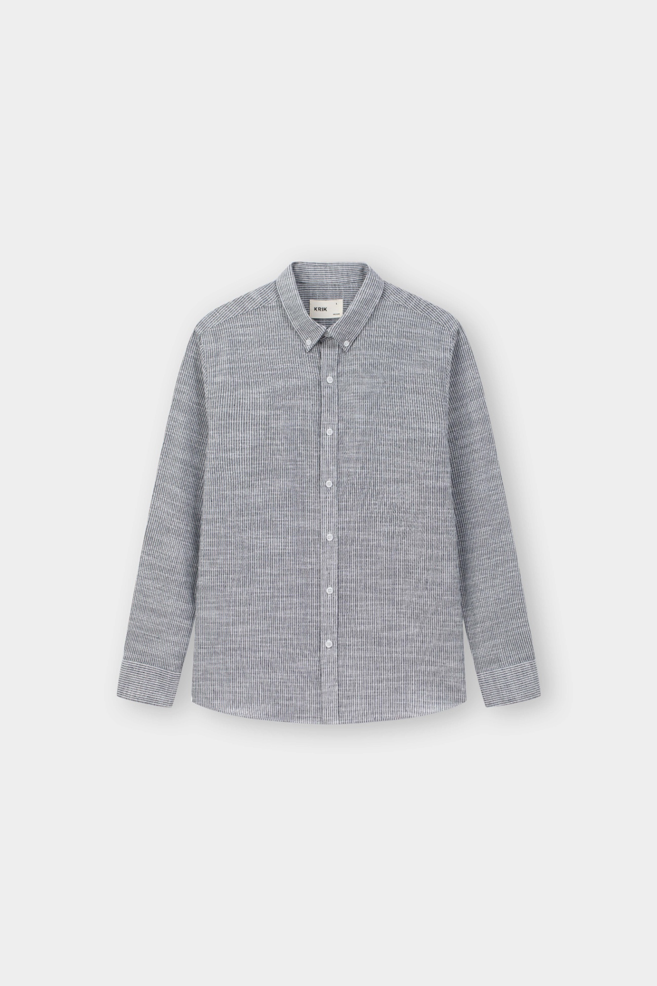Áo Sơ Mi Kẻ Cổ Đức Dài Tay Regular 3226 - Tím Than - 2XL