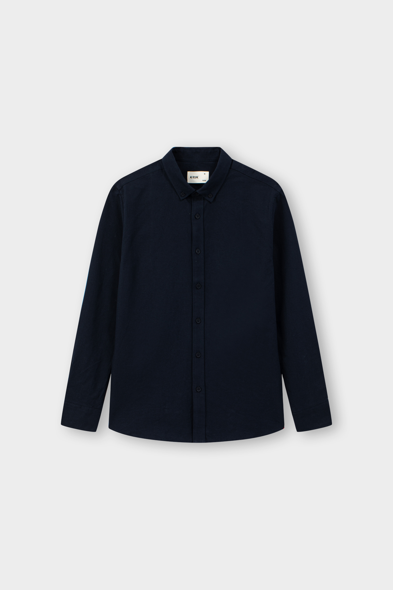 Áo Sơ Mi Cổ Đức Dài Tay Slim Cotton 3236 - Tím Than - 2XL