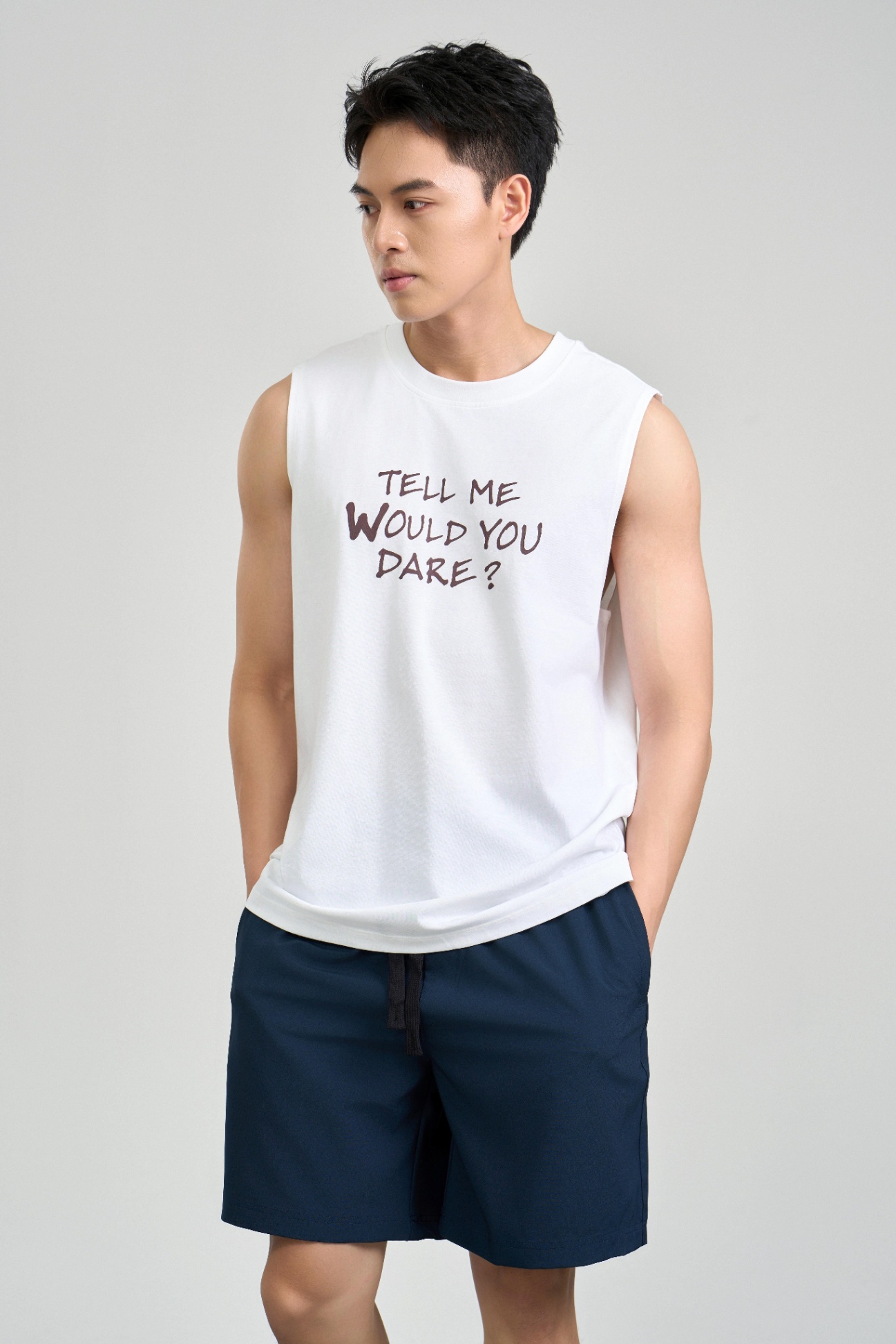 Áo Tanktop Classic Cotton 1814 - Trắng - 2XL