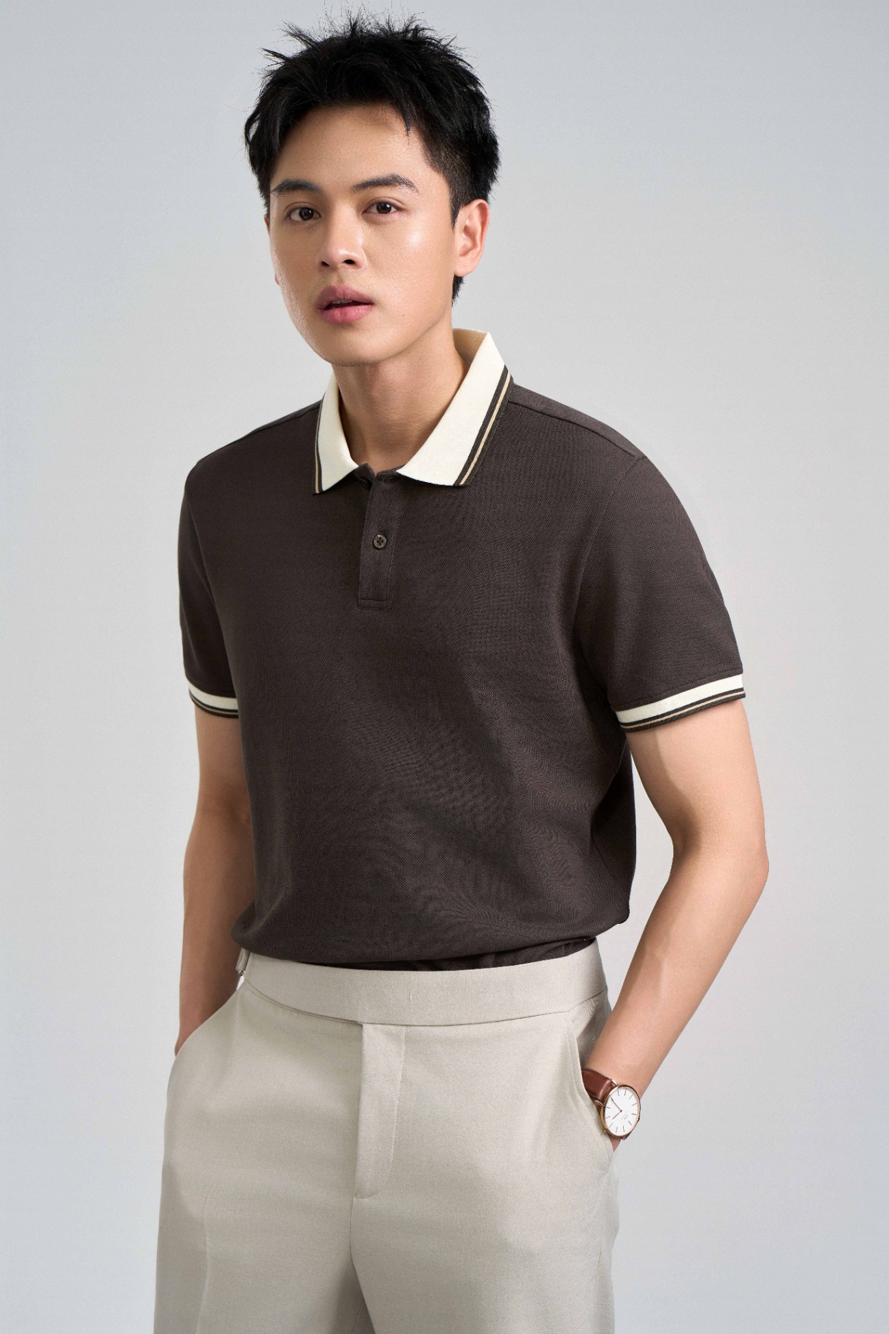 Áo Polo Cổ Đức Regular 2184 - Rêu - 2XL