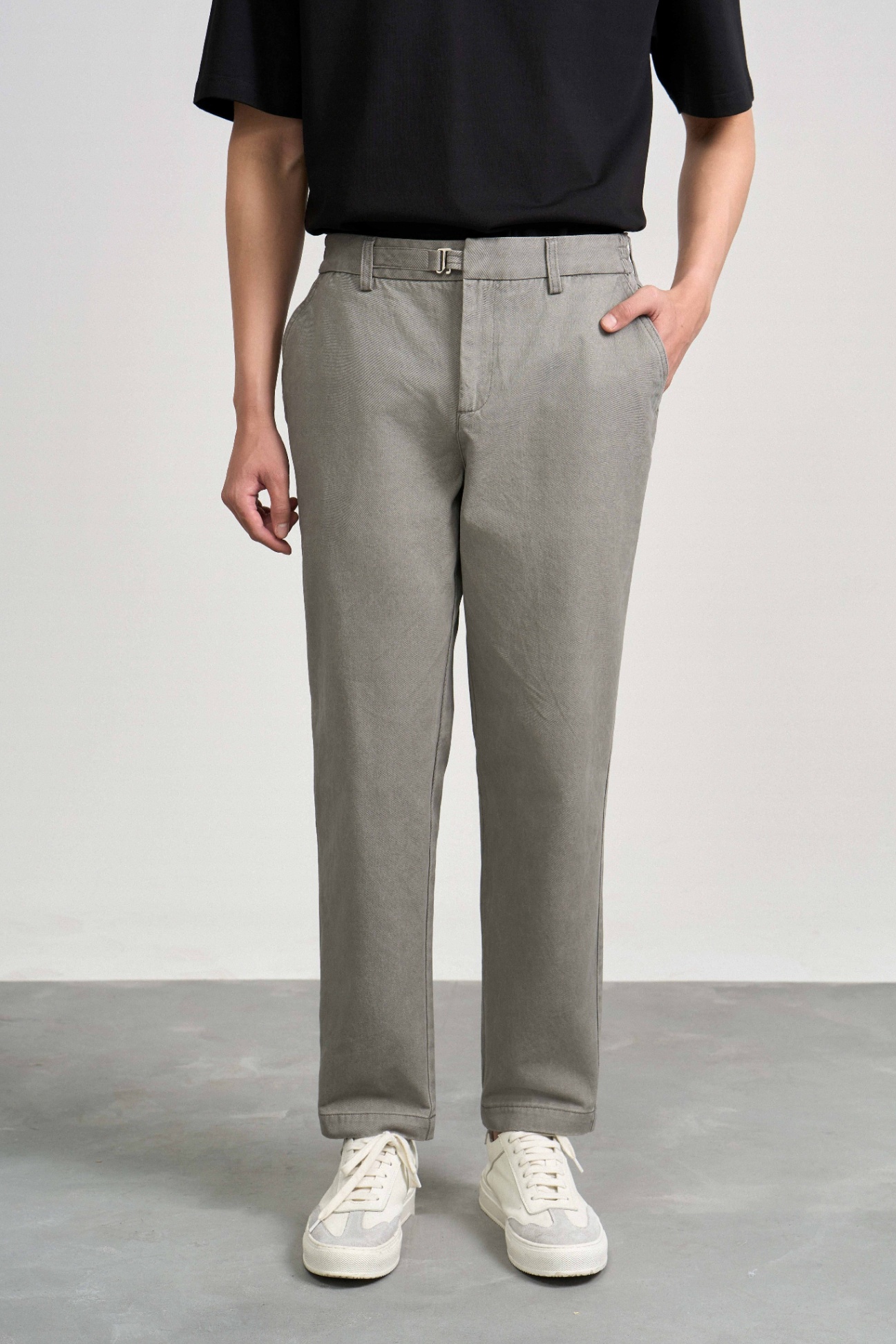 Quần Kaki Baggy Cotton 6542 - Ghi - 34