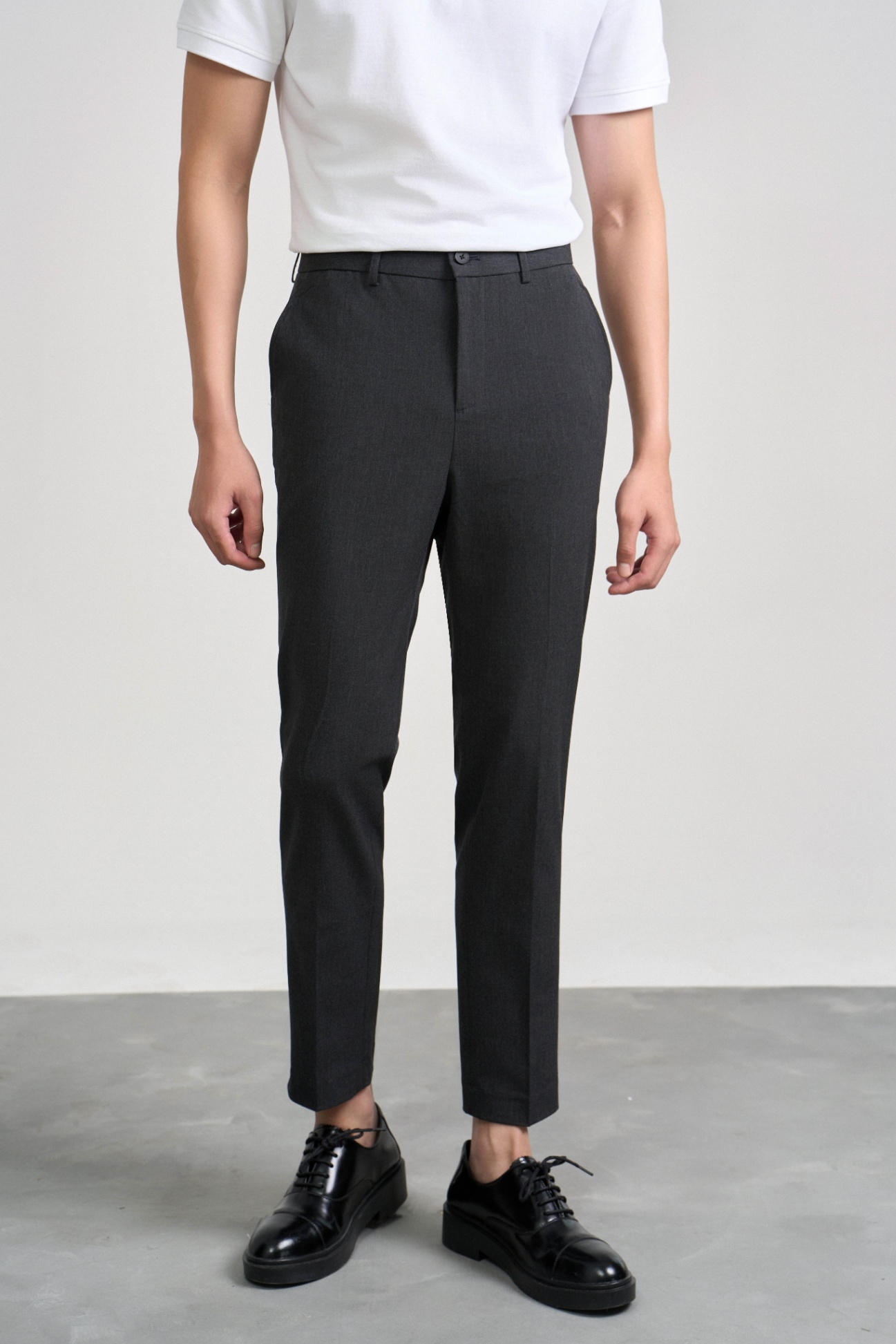 Quần Âu Slim Polyester 7128 - Ghi - 34