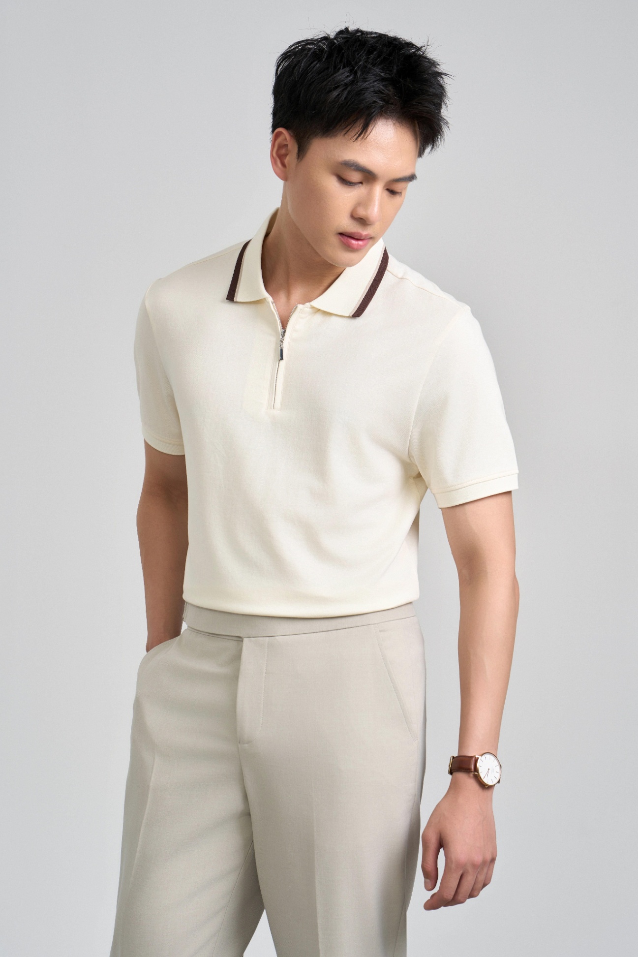 Áo Polo Cổ Đức Fitted 2178 - Be - 2XL