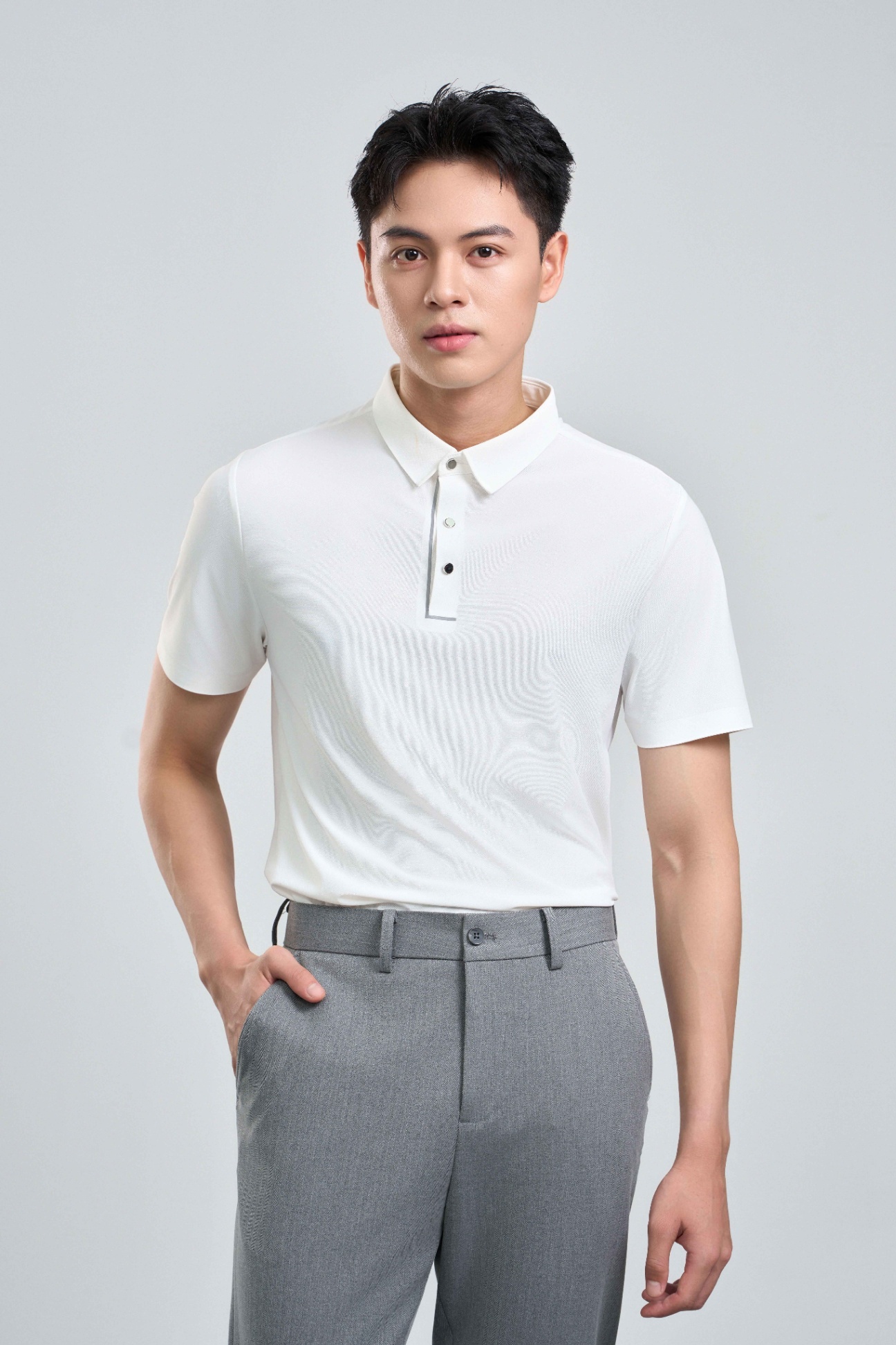 Áo Polo Cổ Đức Fitted 2206 - Trắng - 2XL