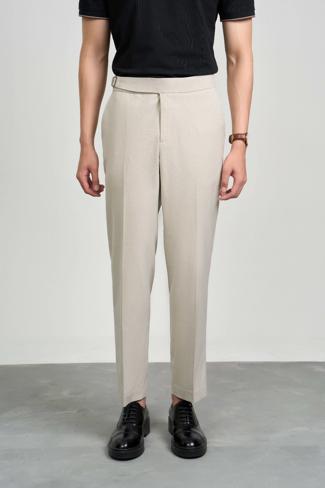 Quần Âu Carrot Polyester 7114 - Be - 34