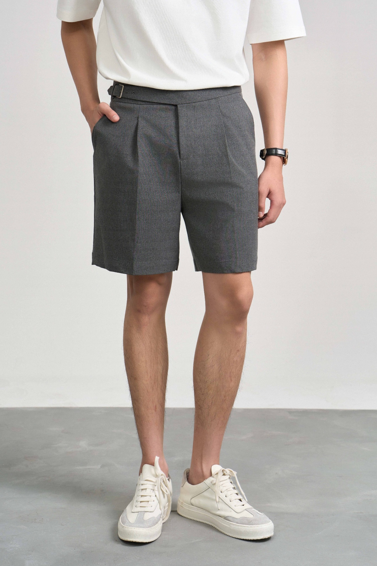 Quần Short Vải Regular 8147 - Ghi - 2XL