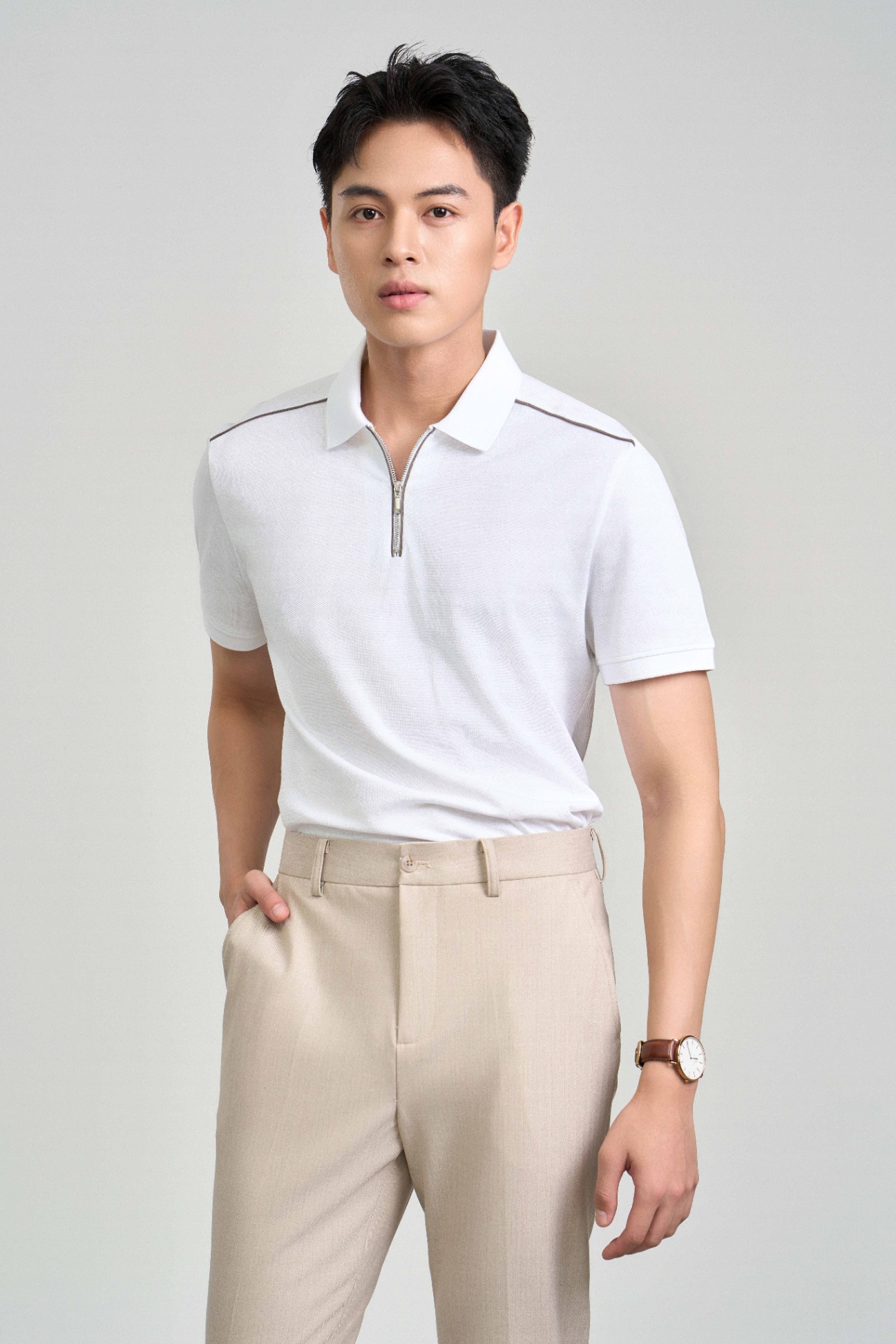 Áo Polo Cổ Đức Regular 2196 - Trắng - 2XL