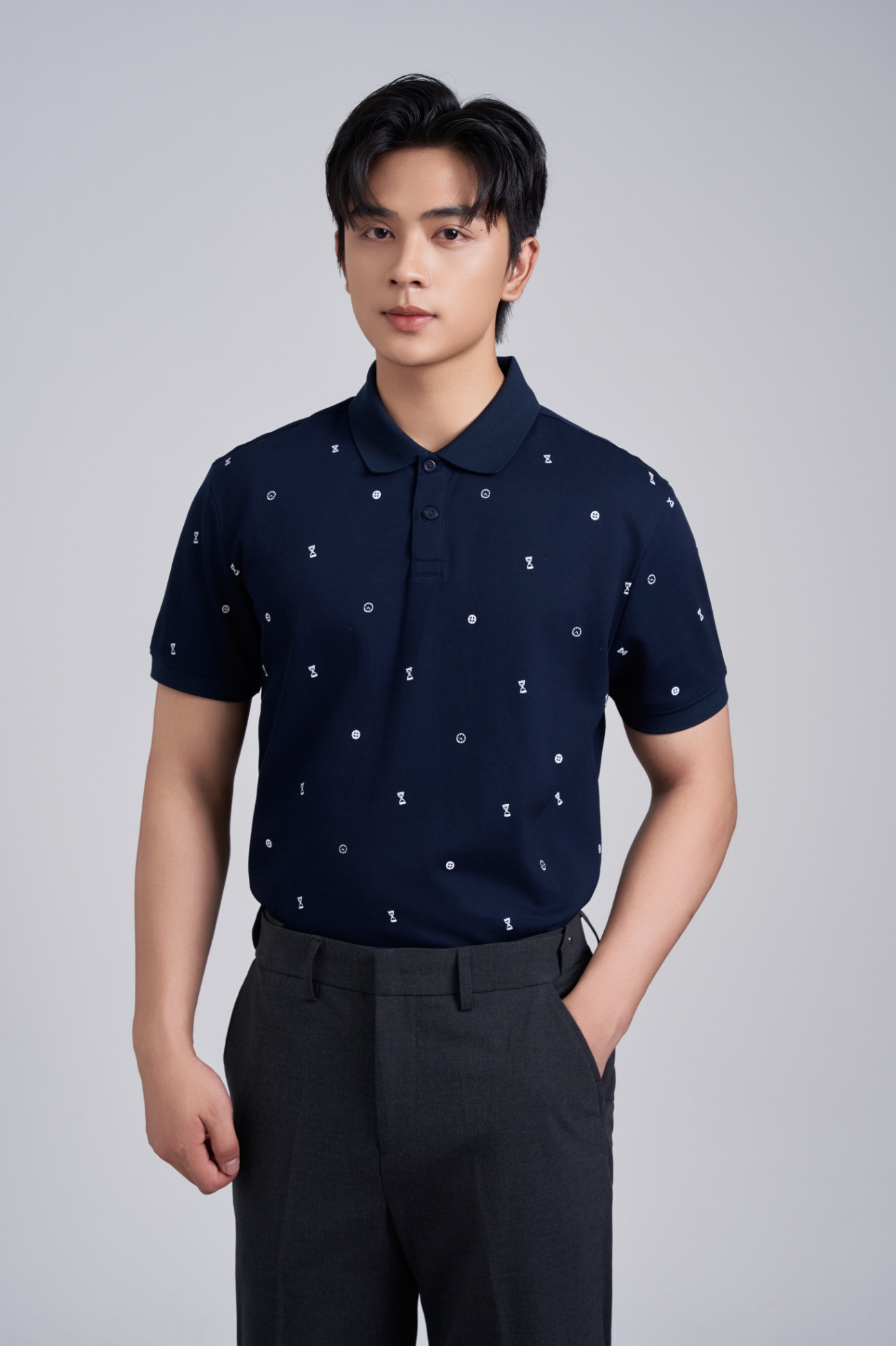 Áo Polo Cổ Đức Regular 2202 - Tím Than - 2XL