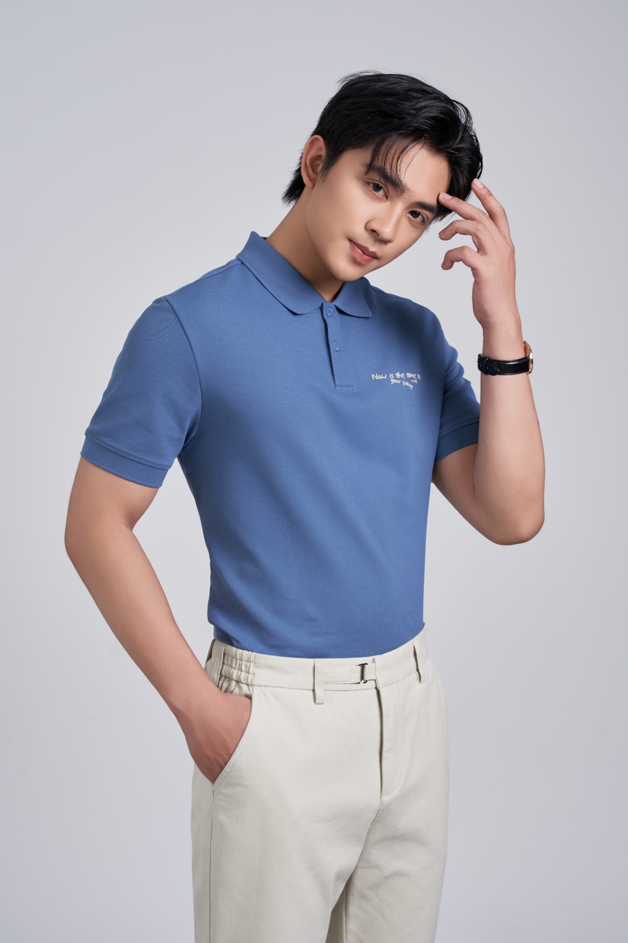 Áo Polo Cổ Đức Regular 2227 - Xanh - 2XL
