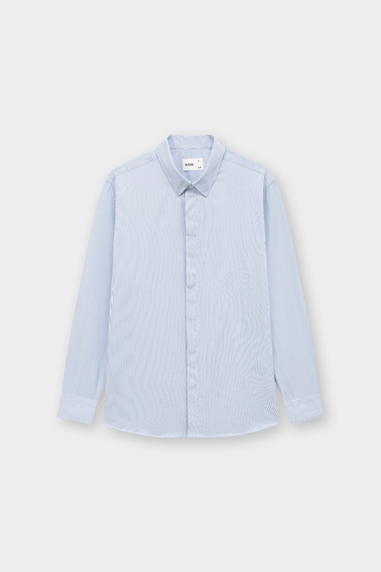 Áo Sơ Mi Kẻ Cổ Đức Dài Tay Slim 3239 - Xanh - 2XL