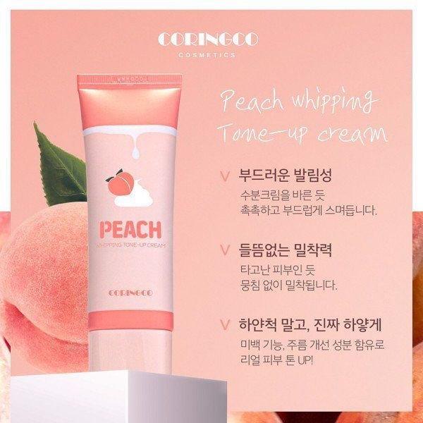 Kem dưỡng CORINGCO peach whipping toning up cream - dưỡng trắng căng bóng