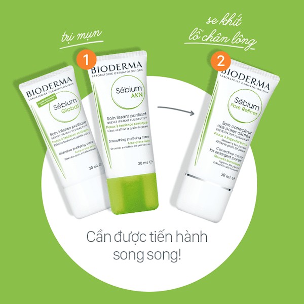 Kem dưỡng bioderma Xanh -Sebium pore refiner