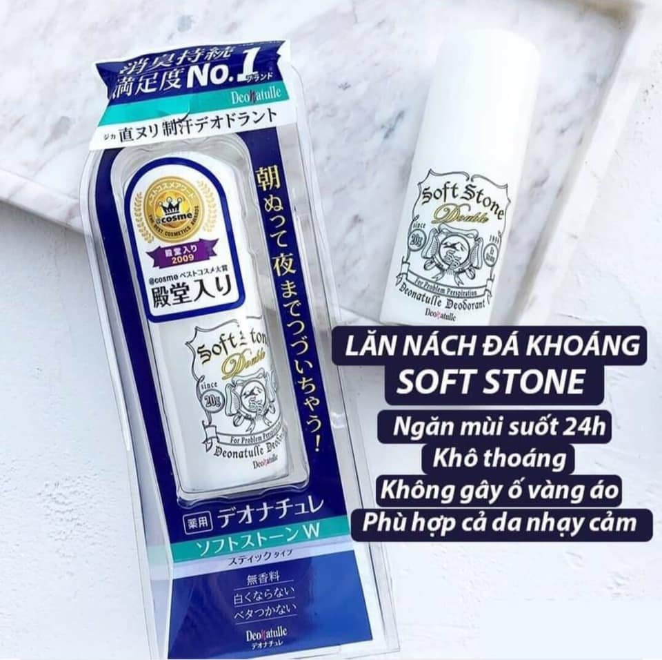 LĂN NÁCH ĐÁ KHOÁNG SOFT STONE NHẬT BẢN CHO NỮ (nhập khẩu)