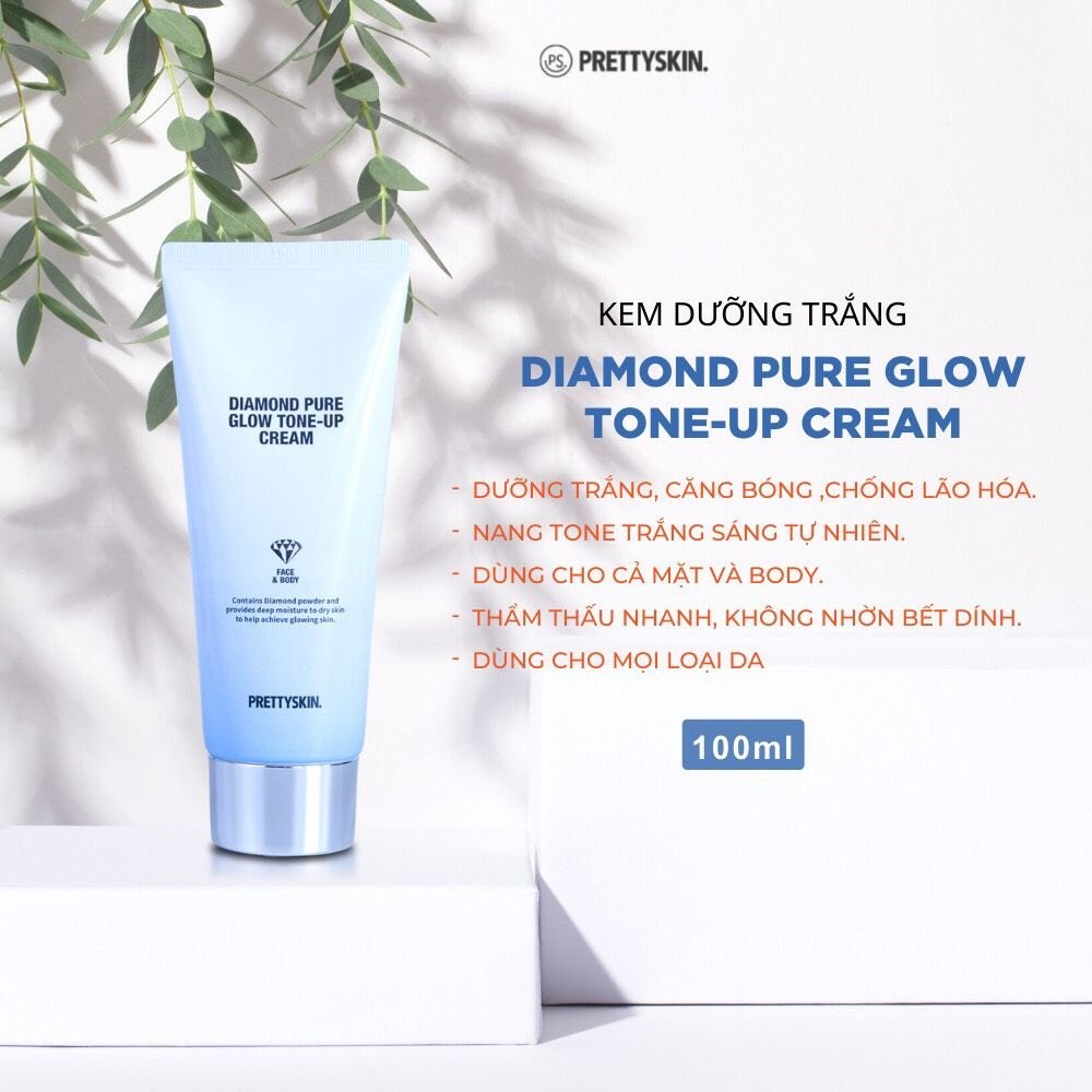 Kem dưỡng trắng PRETTYSKIN Diamond Pure Glow Tone Up