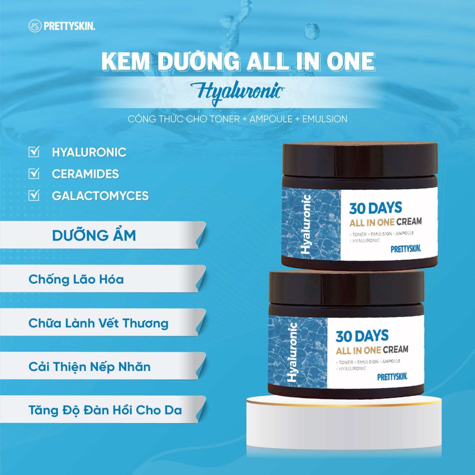 KEM DƯỠNG DA PRETTYSKIN 30 DAYS ALL IN ONE