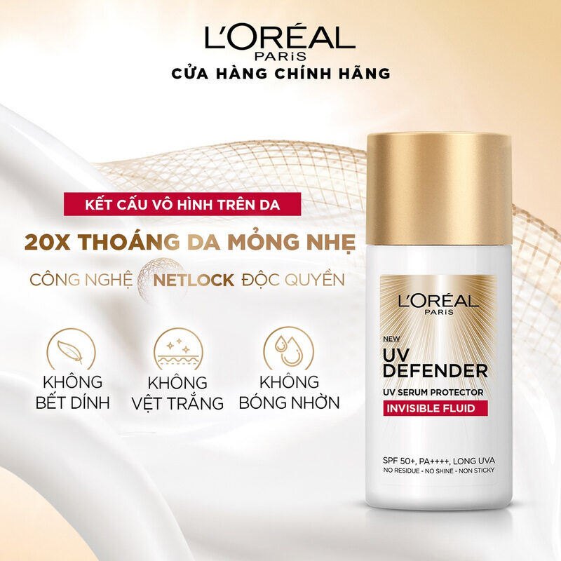 Kem Chống Nắng Loreal UV DEFENDER invisible resist daily sunscreen SPF 50+