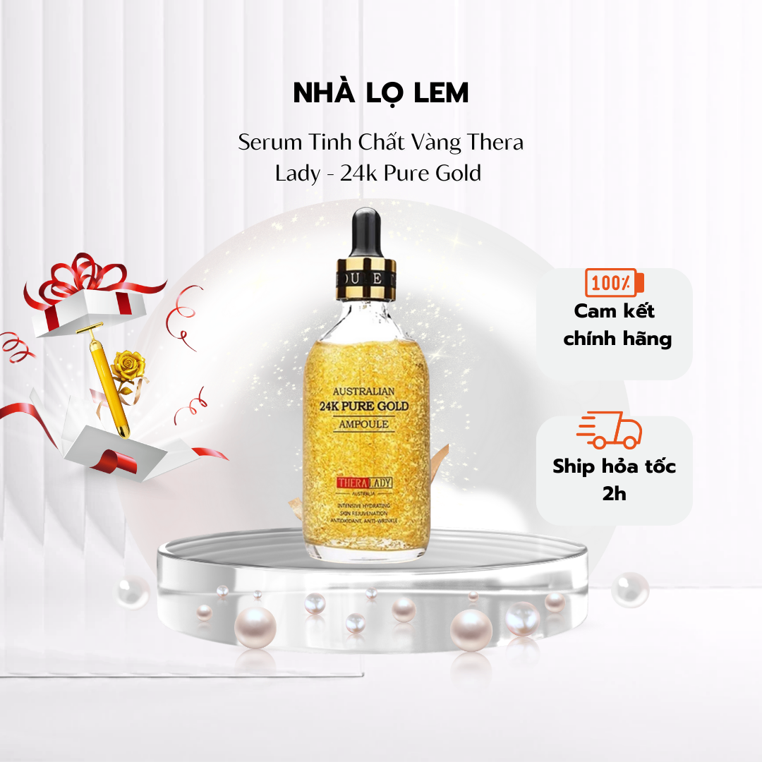 Serum tinh chất vàng Thera Lady-24k Pure Gold ( Tặng Thanh Lăn Mặt) )