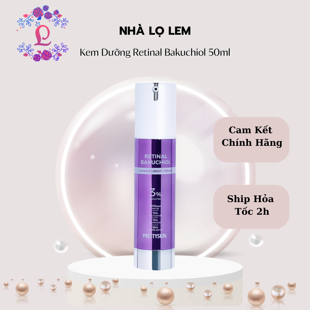 KEM DƯỠNG PRETTYSKIN RETINAL BAKUCHIOL A-MAZING NIGHT CREAM TÁI TẠO PHỤC HỒI TRẺ HÓA LÀN DA