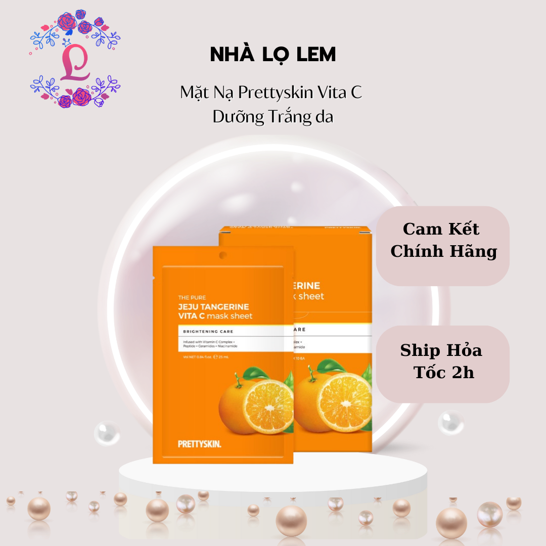 Mặt nạ PRETTYSKIN - VITA C (hộp 10 miếng)