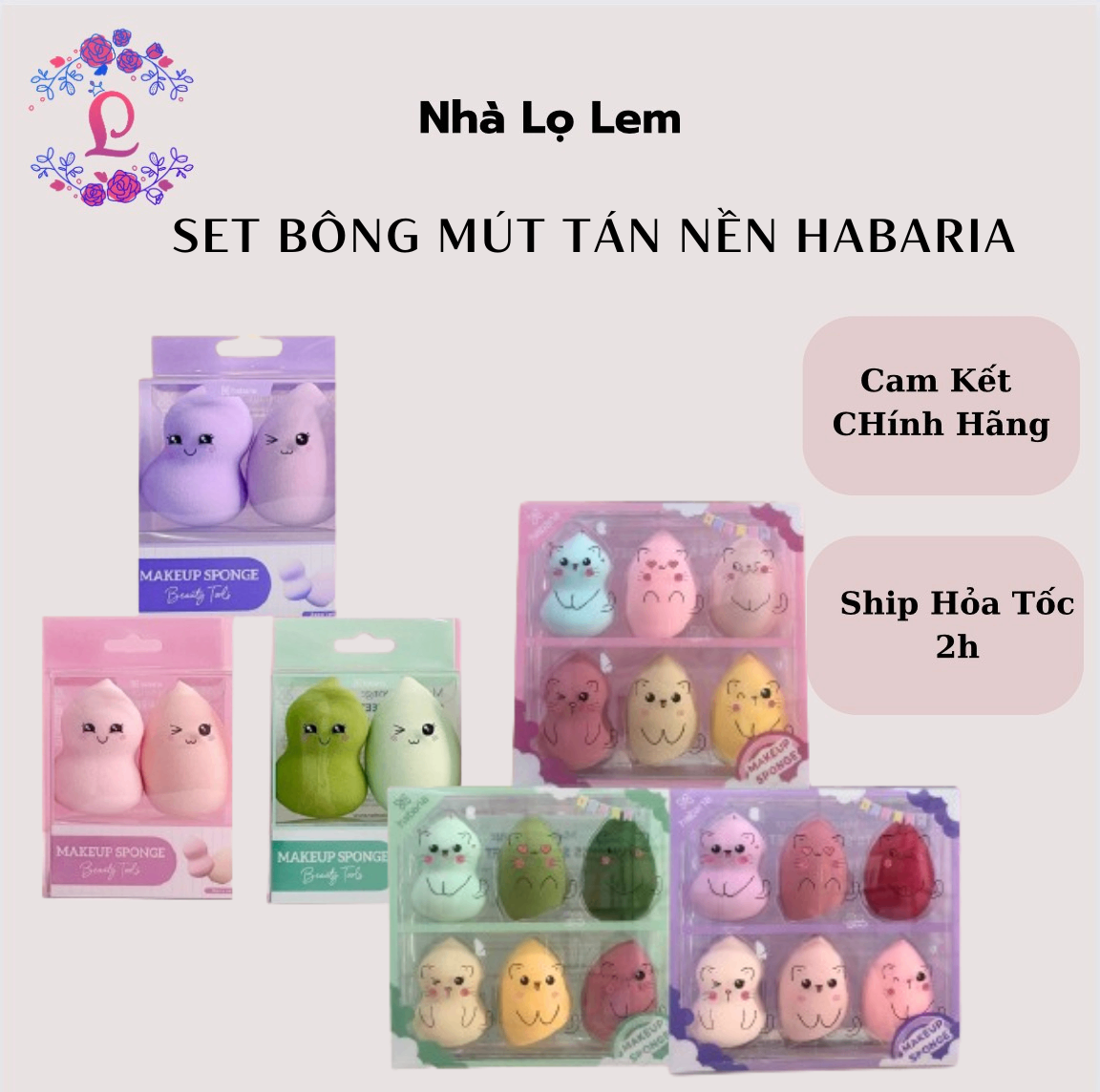 SET BÔNG MÚT TÁN NỀN HABARIA