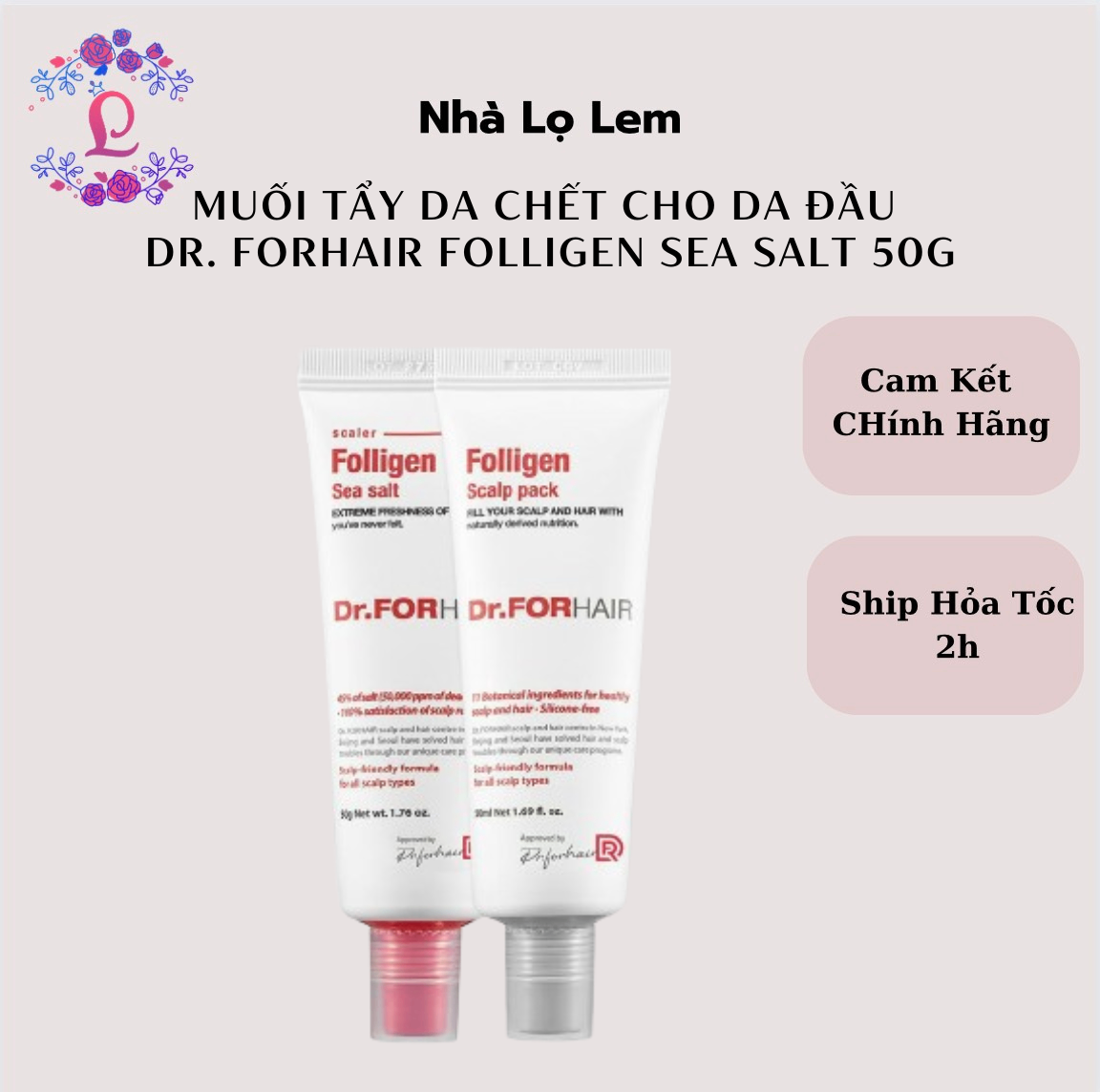 MUỐI TẨY DA CHẾT CHO DA ĐẦU DR. FORHAIR FOLLIGEN SEA SALT 50G