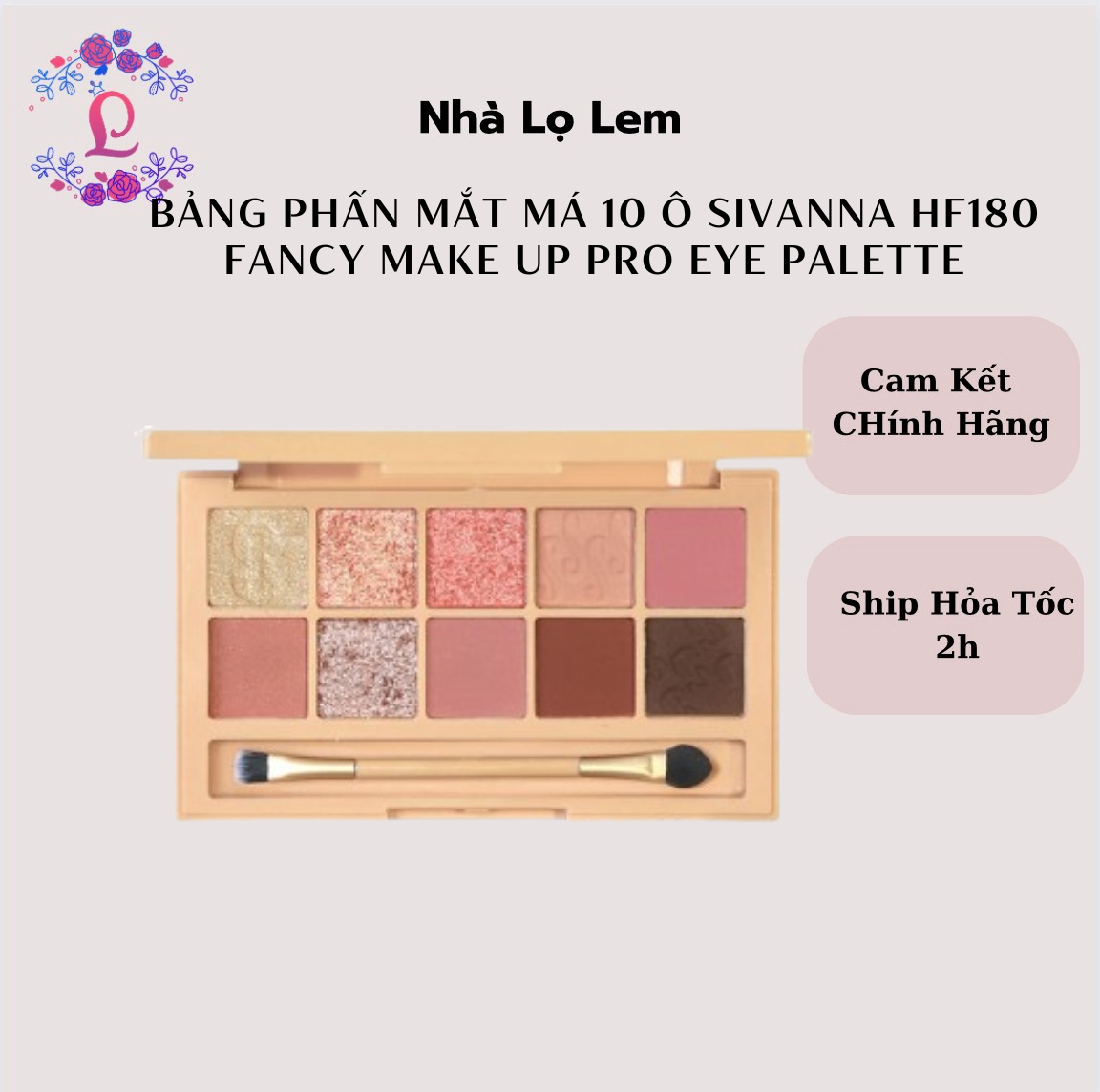 BẢNG PHẤN MẮT MÁ 10 Ô SIVANNA HF180 FANCY MAKE UP PRO EYE PALETTE