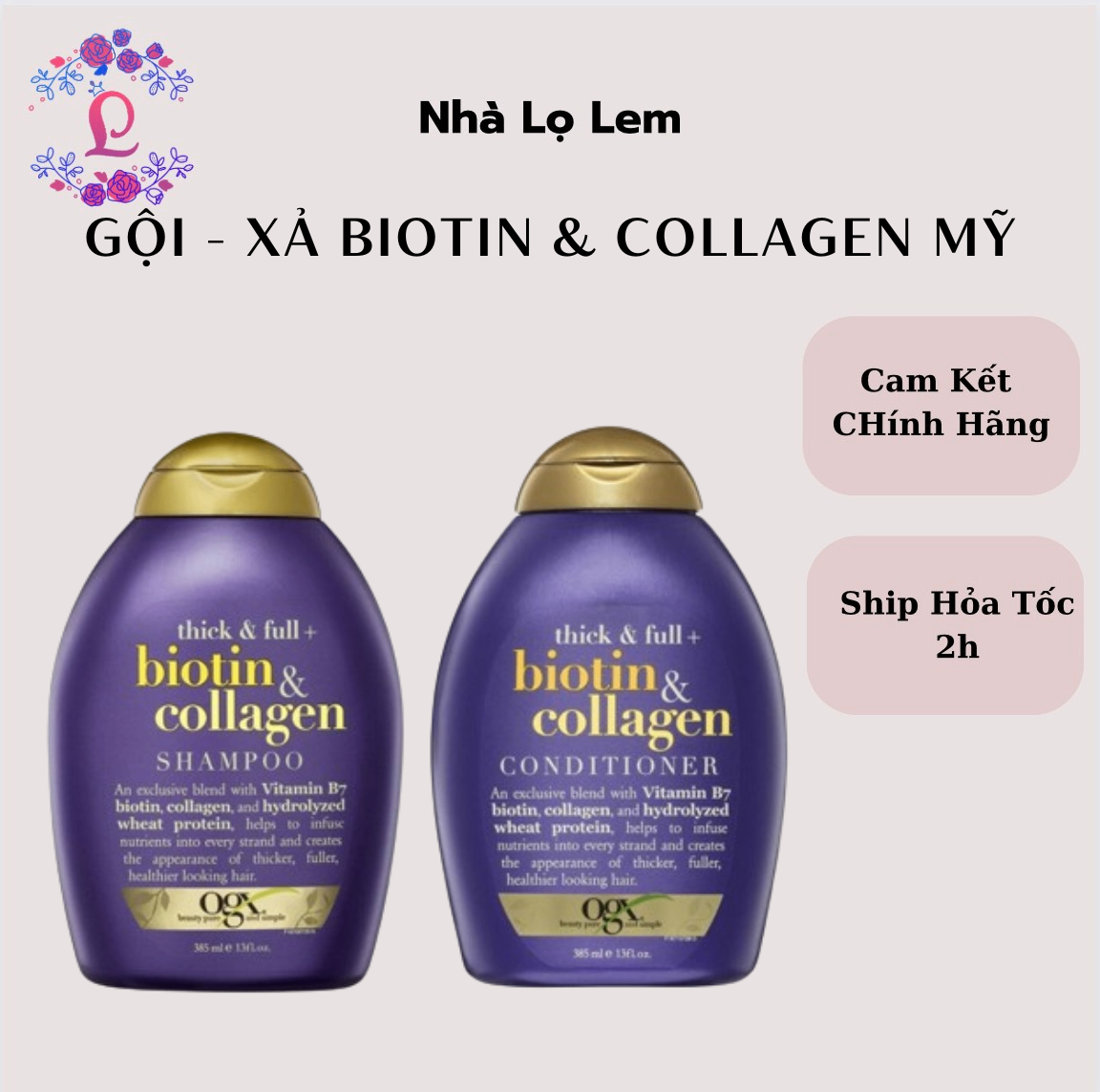 GỘI - XẢ BIOTIN & COLLAGEN MỸ