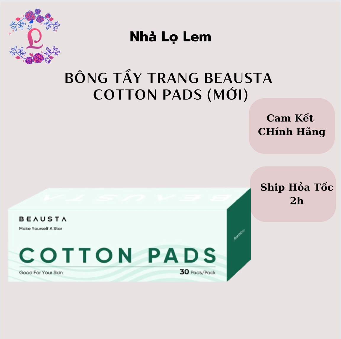 BÔNG TẨY TRANG BEAUSTA COTTON PADS (MỚI)