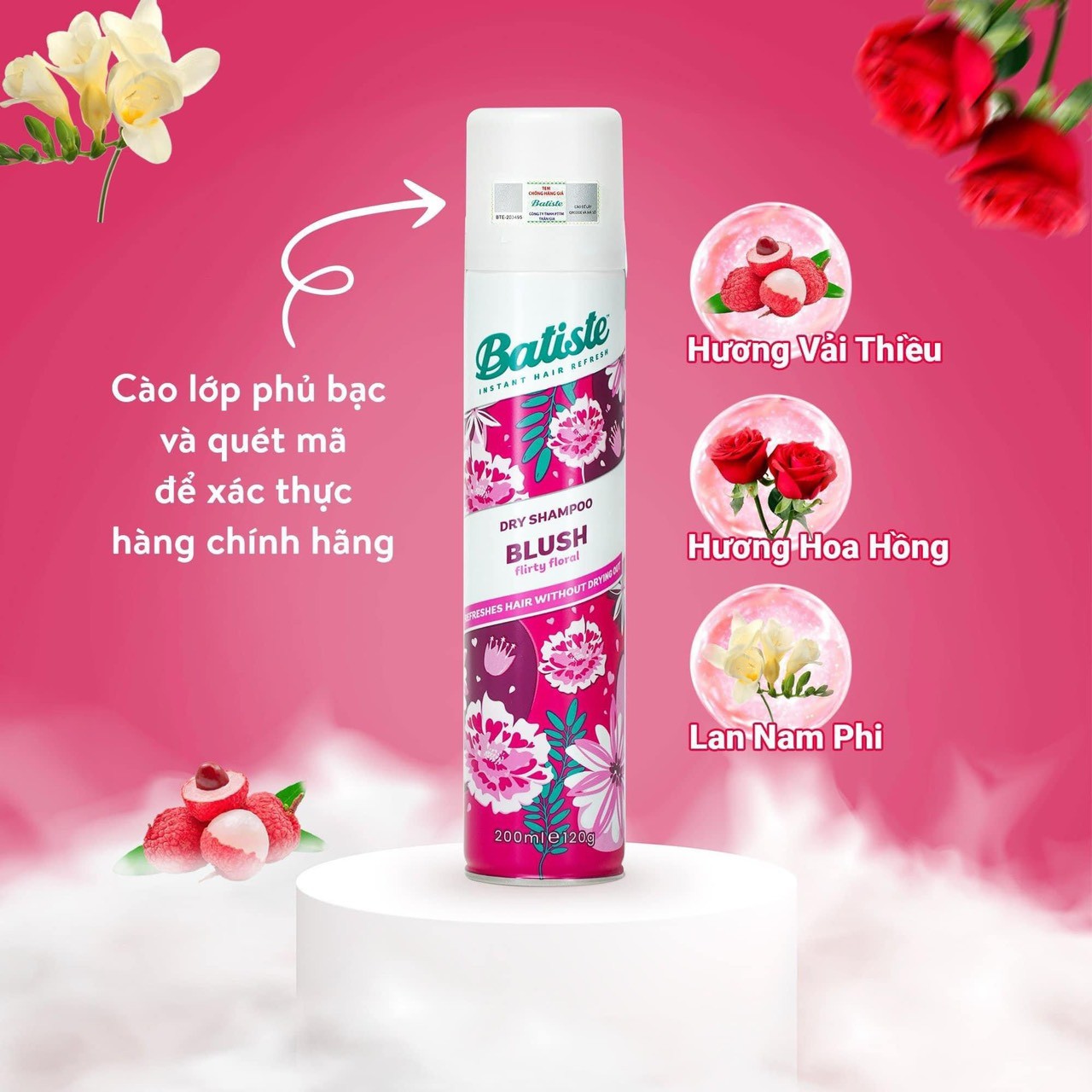 DẦU GỘI KHÔ BATISTE DRY SHAMPOO (HÀNG CÔNG TY)