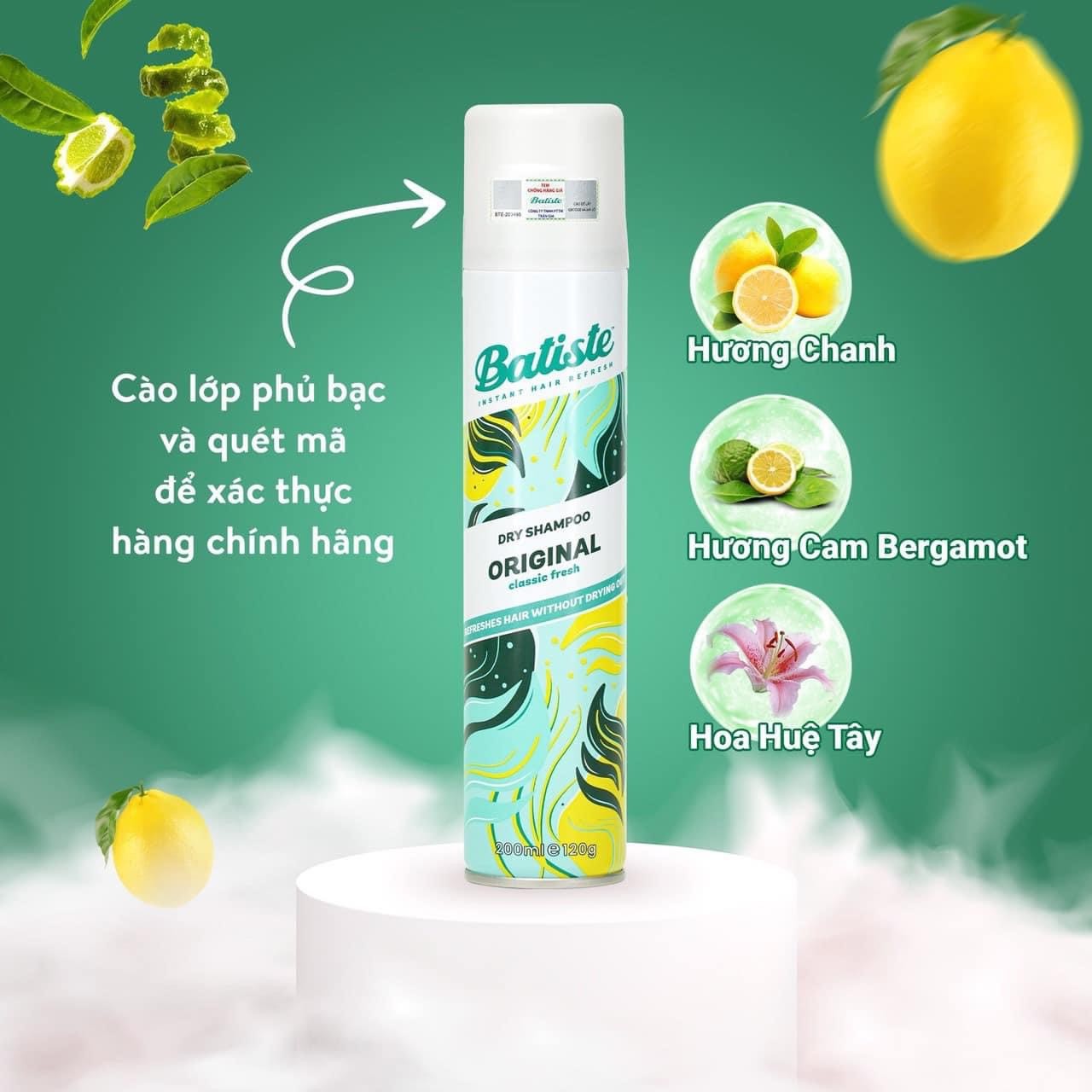 DẦU GỘI KHÔ BATISTE DRY SHAMPOO (HÀNG CÔNG TY)