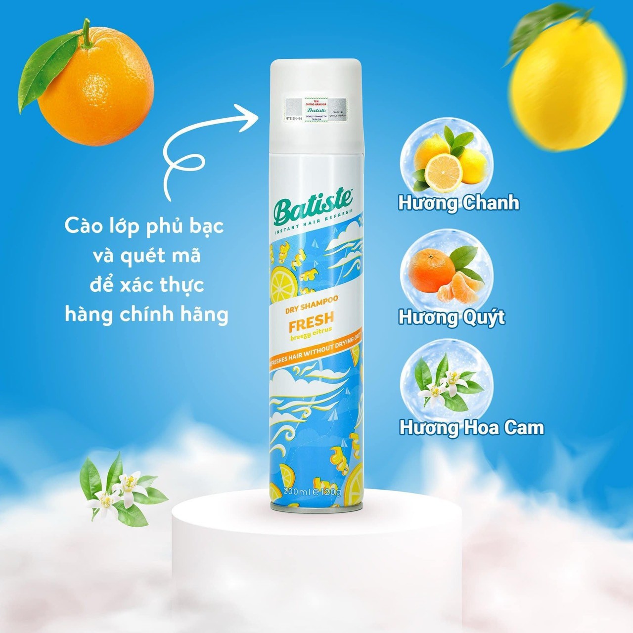 DẦU GỘI KHÔ BATISTE DRY SHAMPOO (HÀNG CÔNG TY)