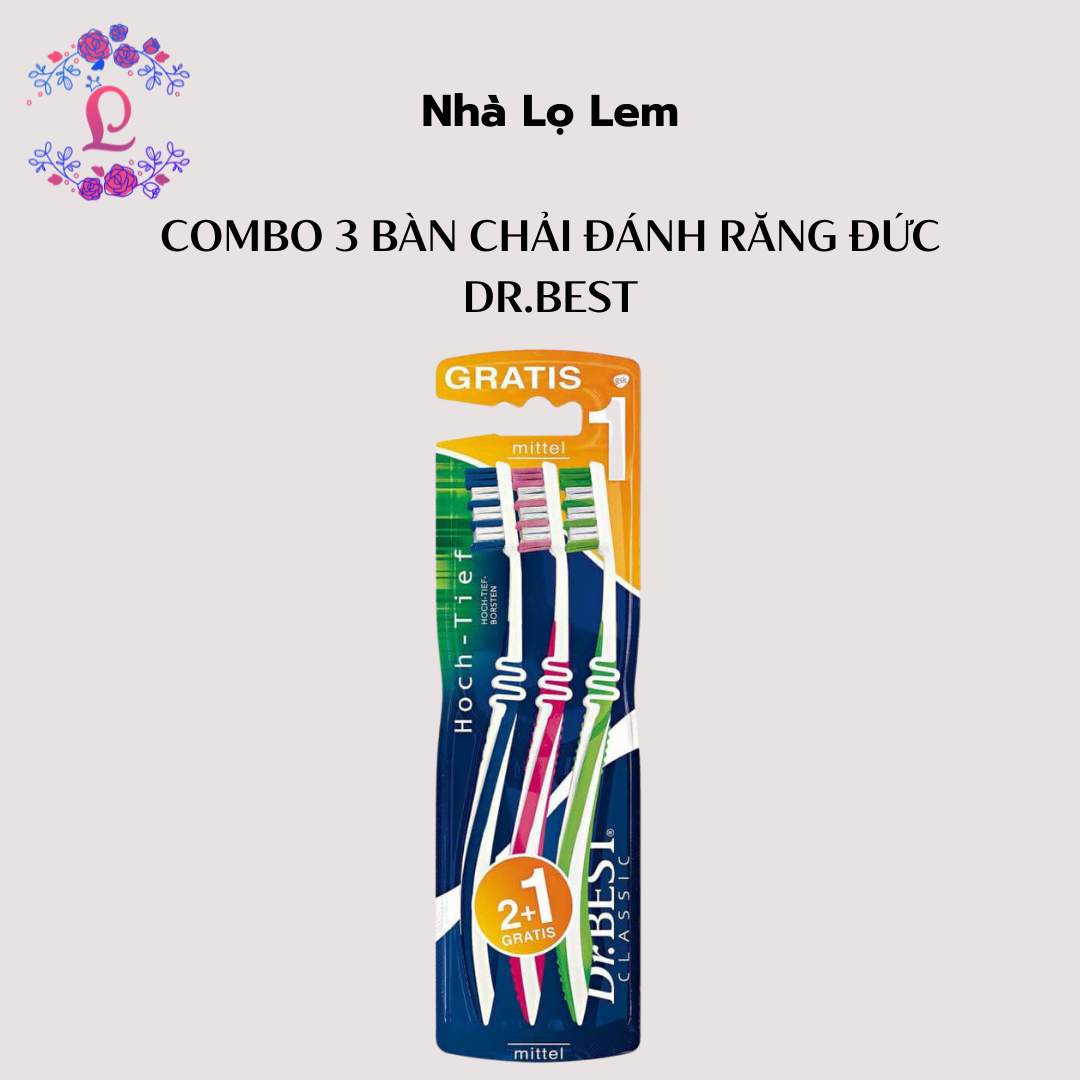 Combo 3 bàn chải đánh răng đức Dr.best