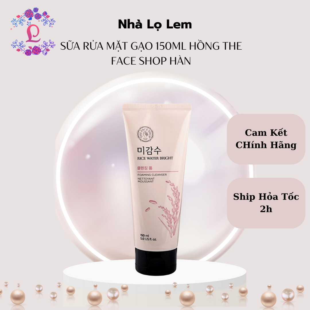 Sữa rửa mặt gạo 150ml hồng the face shop Hàn