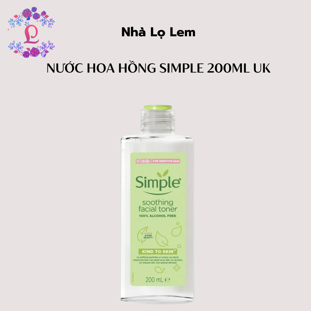 Nước hoa hồng simple 200ml UK