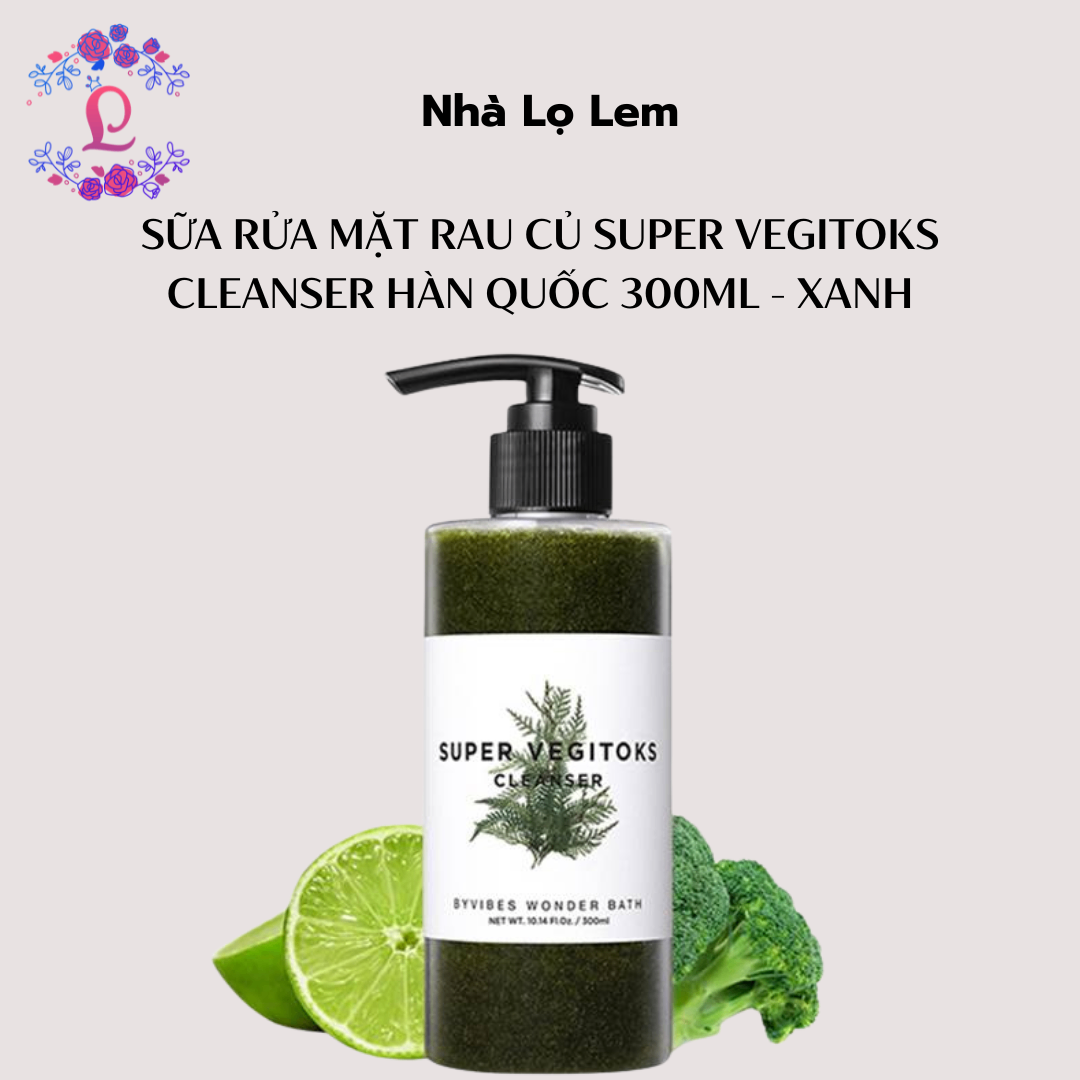 Sữa rửa mặt rau củ Super Vegitoks Cleanser Hàn Quốc 300ml - XANH