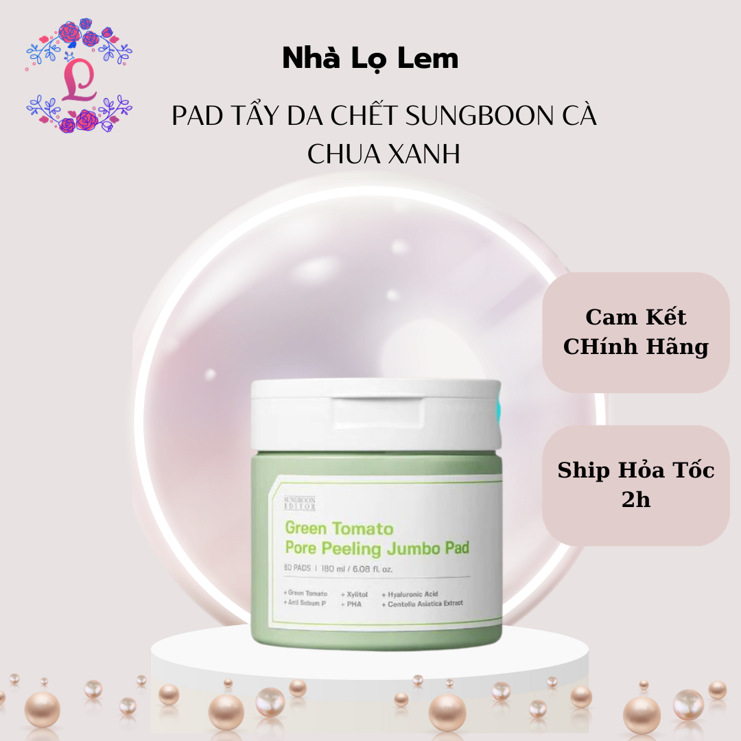 PAD TẨY DA CHẾT SUNGBOON CÀ CHUA XANH 60 MIẾNG