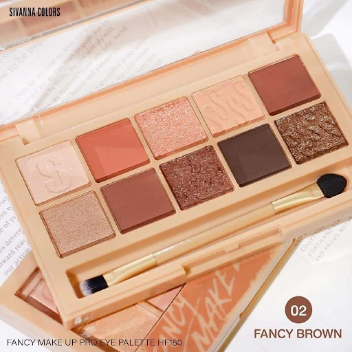 BẢNG PHẤN MẮT MÁ 10 Ô SIVANNA HF180 FANCY MAKE UP PRO EYE PALETTE