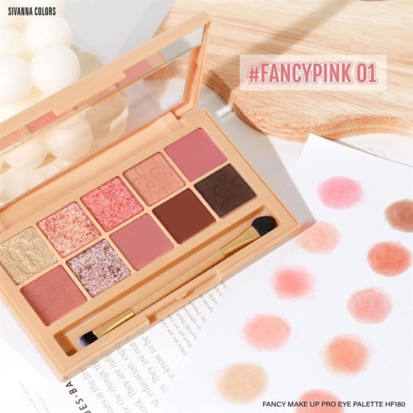 BẢNG PHẤN MẮT MÁ 10 Ô SIVANNA HF180 FANCY MAKE UP PRO EYE PALETTE