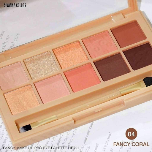 BẢNG PHẤN MẮT MÁ 10 Ô SIVANNA HF180 FANCY MAKE UP PRO EYE PALETTE