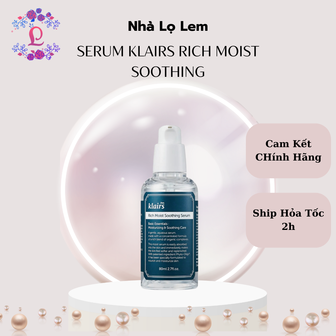 Serum Klairs rich moist Soothing 80ml ( bạc )