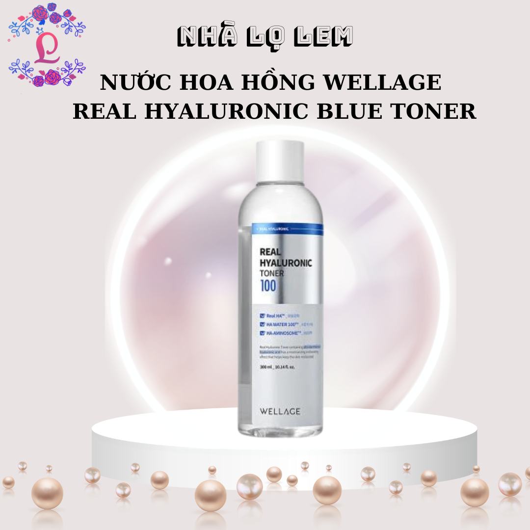 Nước hoa hồng WELLAGE 200ml - Hyaluronic (xanh dương)