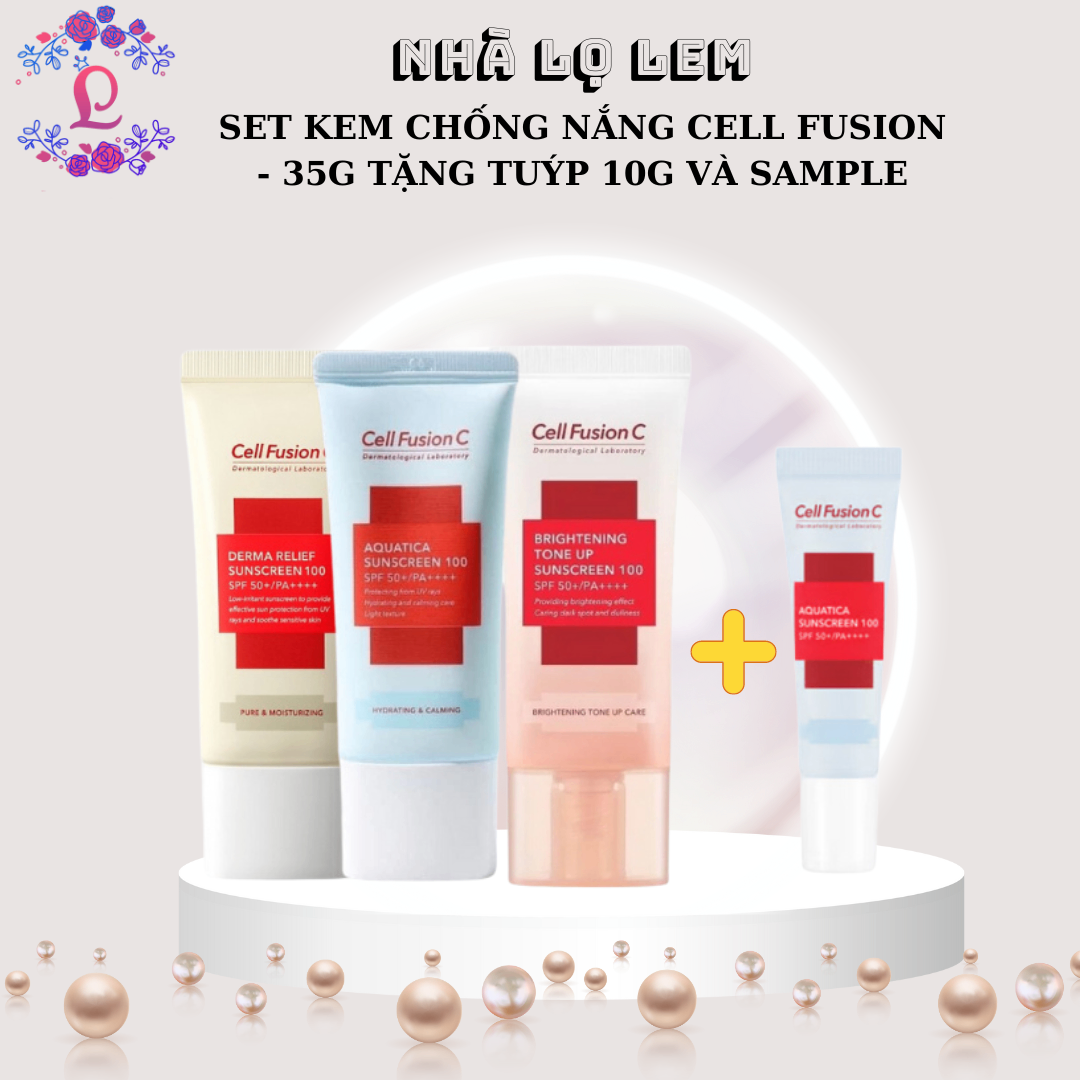 SET KEM CHỐNg NẮNG CELL FUSHION C - 35G TẶNG TUÝP 10G VÀ SAMPLE