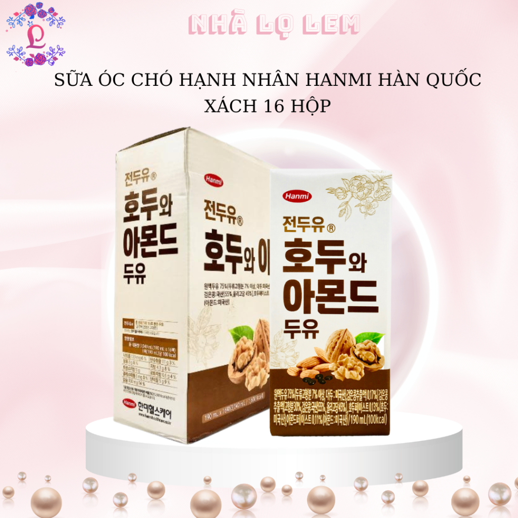 Sữa óc chó hạnh nhân Hanmi Hàn Quốc Xách 16 hộp